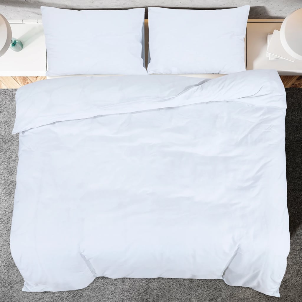 Set Copripiumino Bianco 135x200 cm in Microfibra Leggera | homemem39
