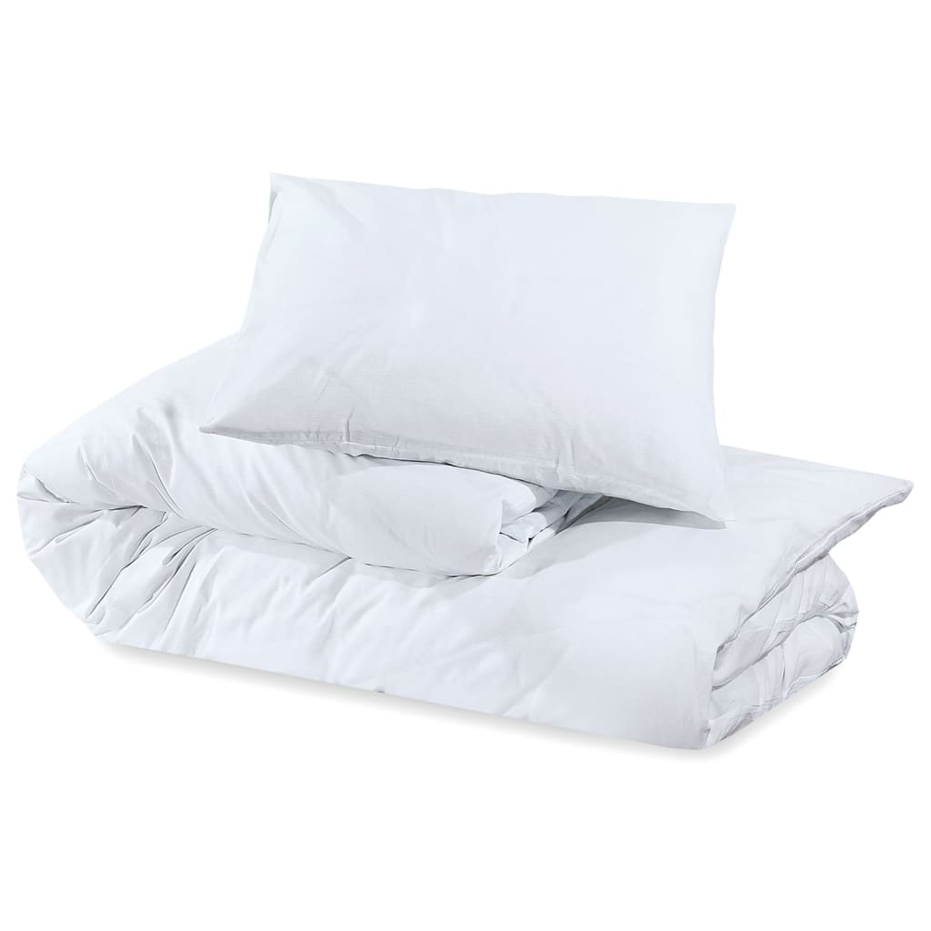 Set Copripiumino Bianco 135x200 cm in Microfibra Leggera | homemem39
