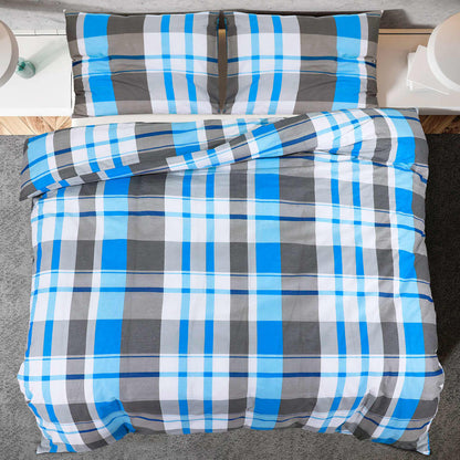 Set Copripiumino Blu e Grigio 140x200 cm in Cotone | homemem39