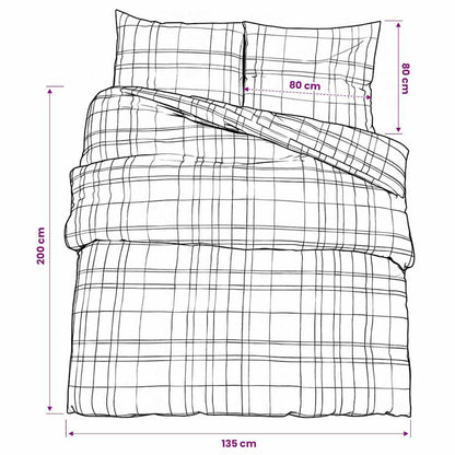 Set Copripiumino Blu e Grigio 135x200 cm in Cotone | homemem39