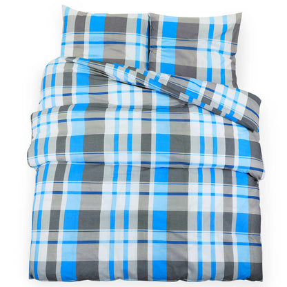 Set Copripiumino Blu e Grigio 200x200 cm in Cotone | homemem39