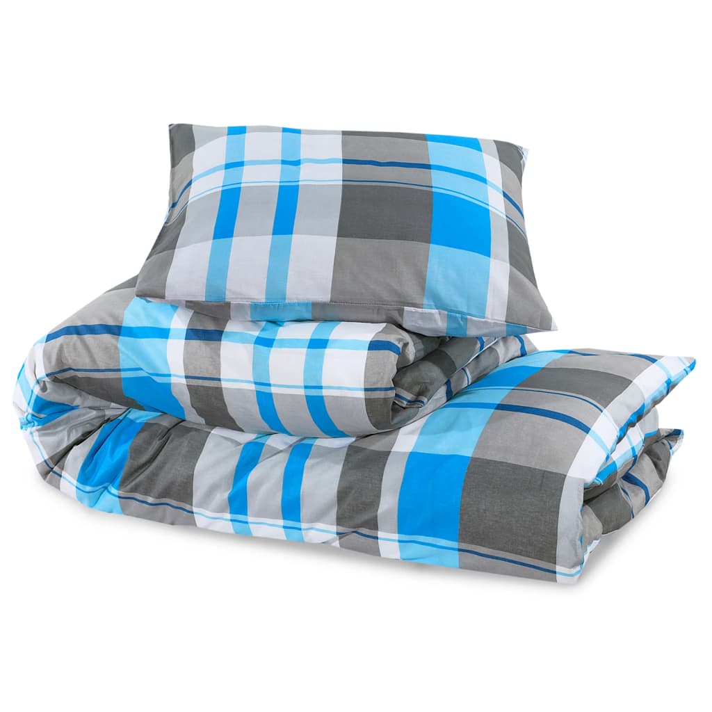 Set Copripiumino Blu e Grigio 200x200 cm in Cotone | homemem39