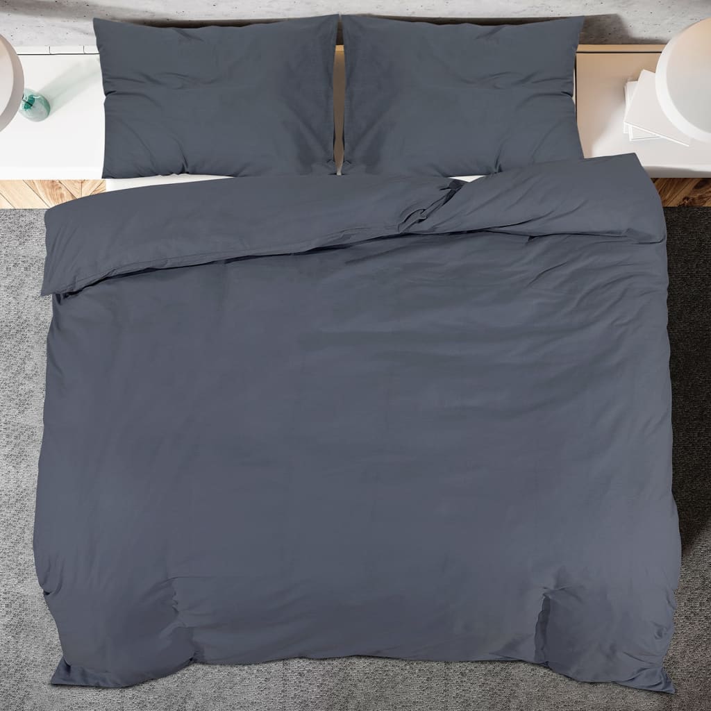 Set Copripiumino Antracite 140x200 cm in Cotone | homemem39
