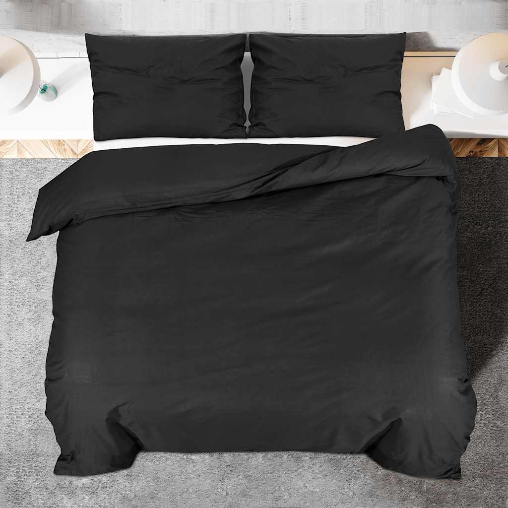 Set Copripiumino Nero 200x200 cm in Cotone | homemem39