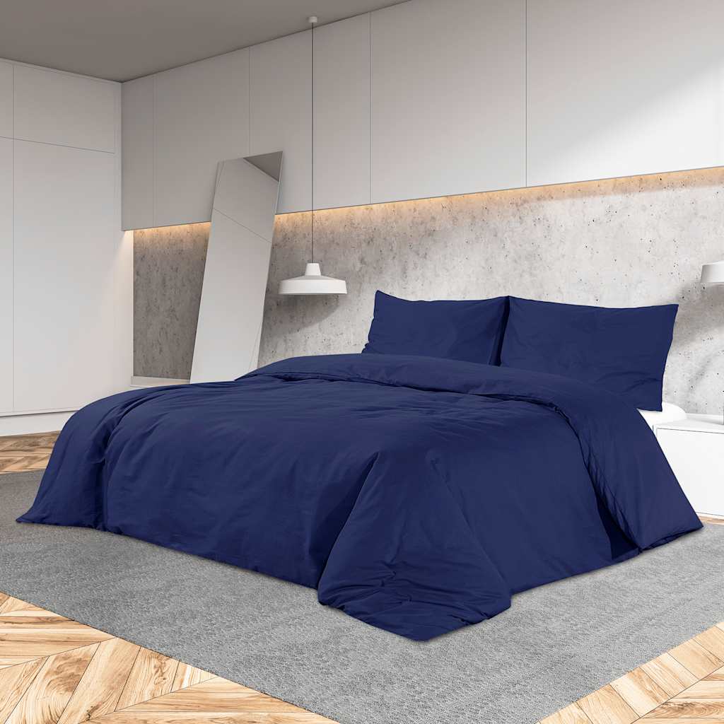 Set Copripiumino Blu Marino 240x220 cm in Cotone | homemem39