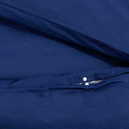 Set Copripiumino Blu Marino 260x240 cm in Cotone | homemem39