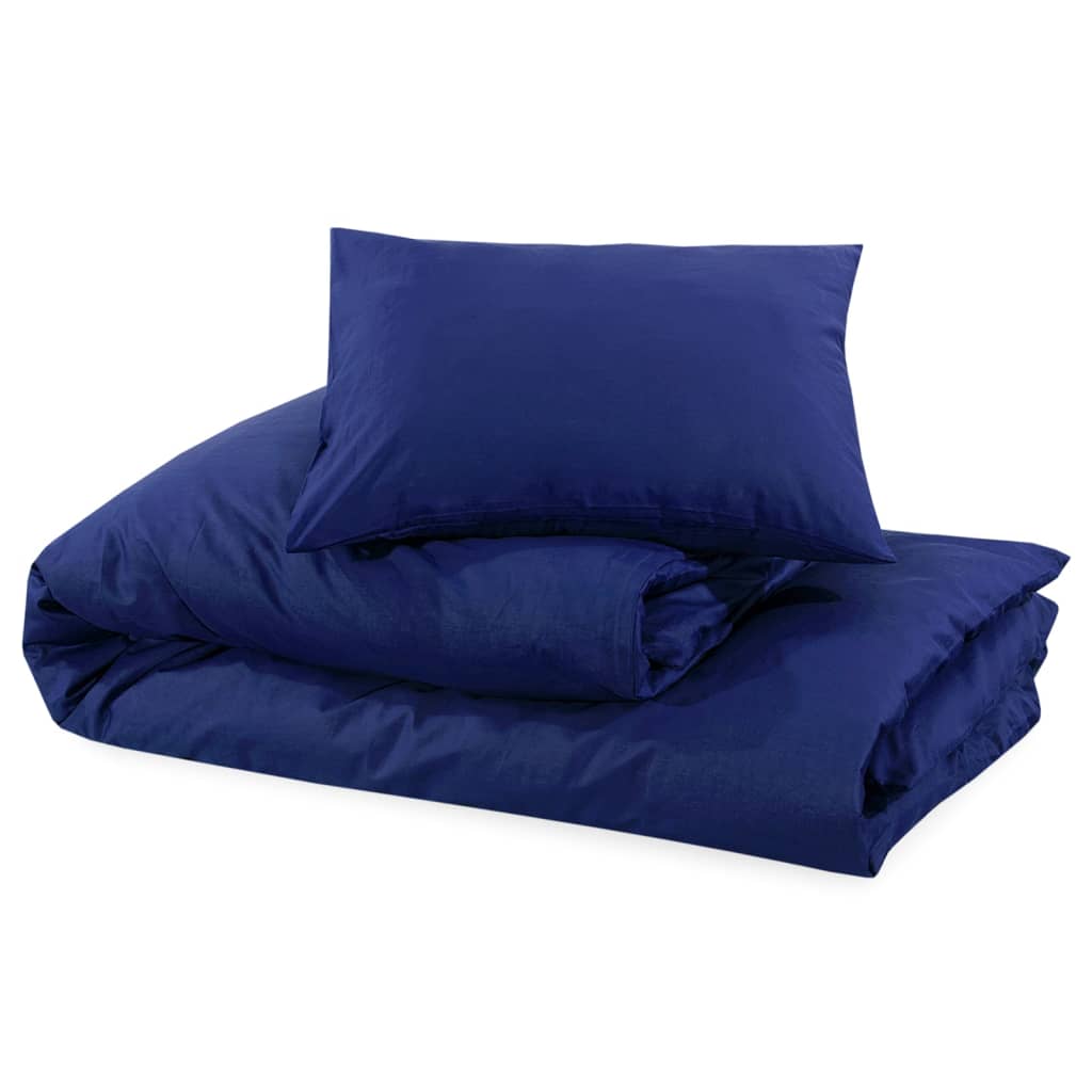 Set Copripiumino Blu Marino 135x200 cm in Cotone | homemem39