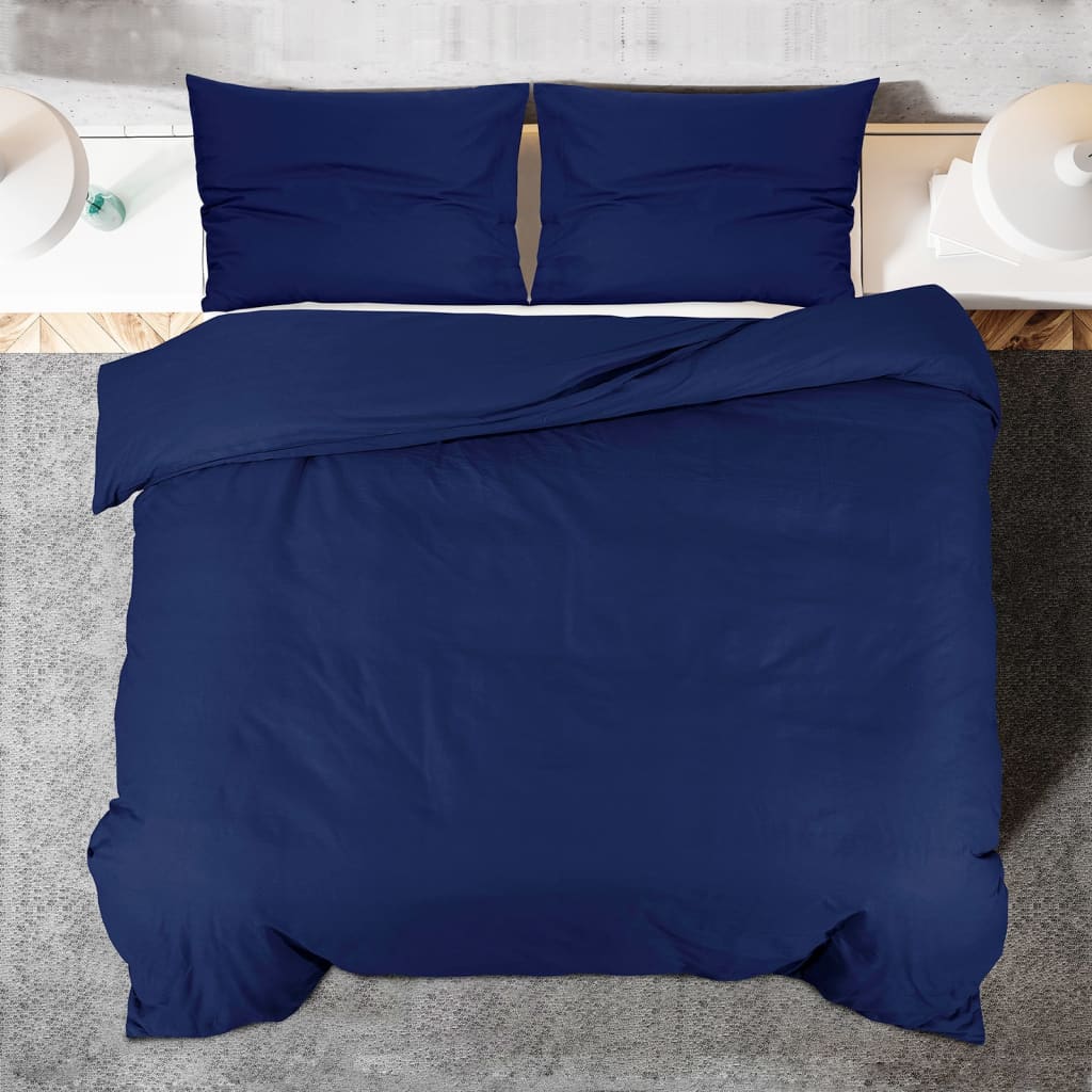 Set Copripiumino Blu Marino 200x220 cm in Cotone | homemem39