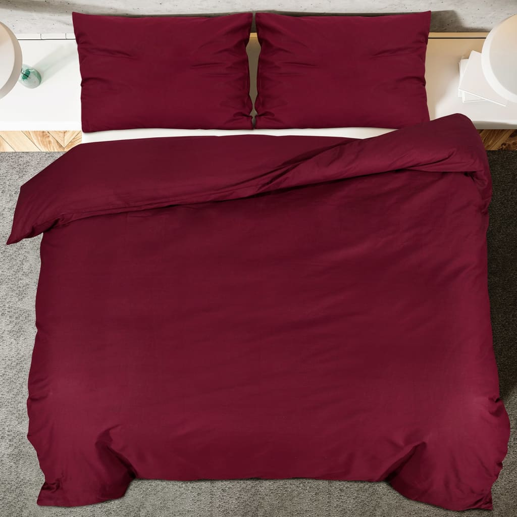Set Copripiumino Bordò 260x240 cm in Cotone | homemem39