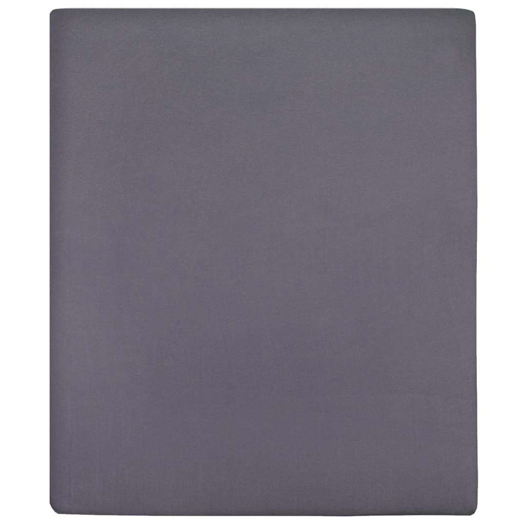 Lenzuola con Angoli Jersey 2 pz Antracite 180x200 cm Cotone