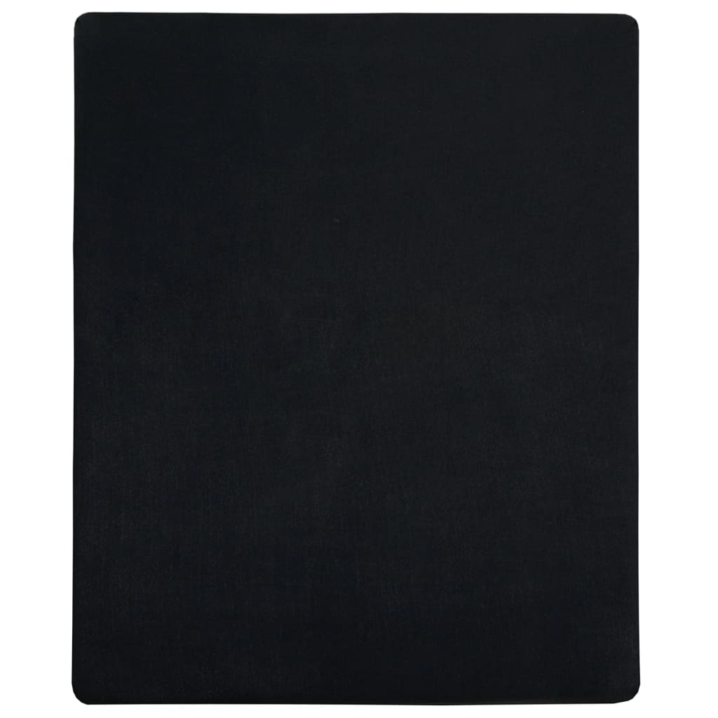 Lenzuola con Angoli Jersey 2pz Nero 90x200 cm Cotone