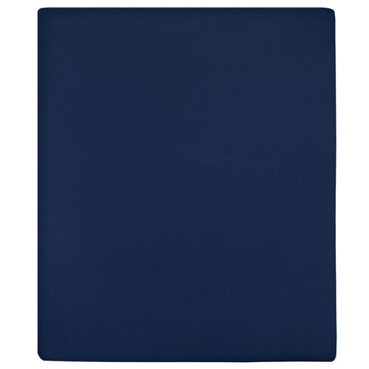 Lenzuolo con Angoli Jersey Blu Marino 90x200 cm Cotone