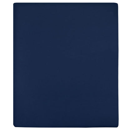 Lenzuola con Angoli Jersey 2pz Blu Marino 90x200 cm Cotone