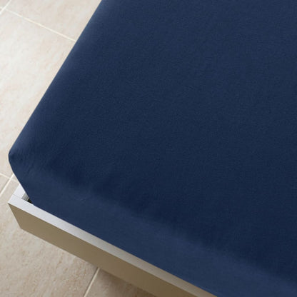 Lenzuola con Angoli Jersey 2pz Blu Marino 90x200 cm Cotone