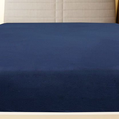 Lenzuola con Angoli Jersey 2pz Blu Marino 100x200 cm Cotone