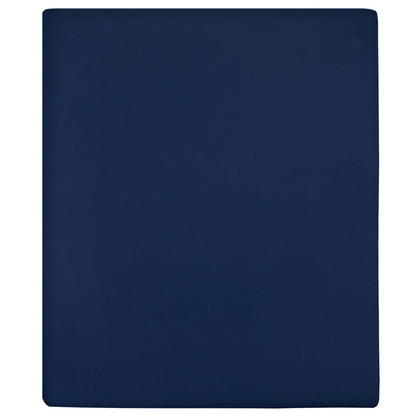 Lenzuola con Angoli Jersey 2pz Blu Marino 140x200 cm Cotone