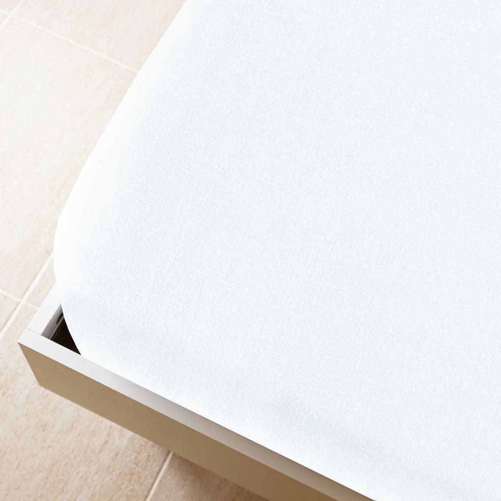 Jersey Fitted Sheets 2pcs White 90x200 cm Cotton