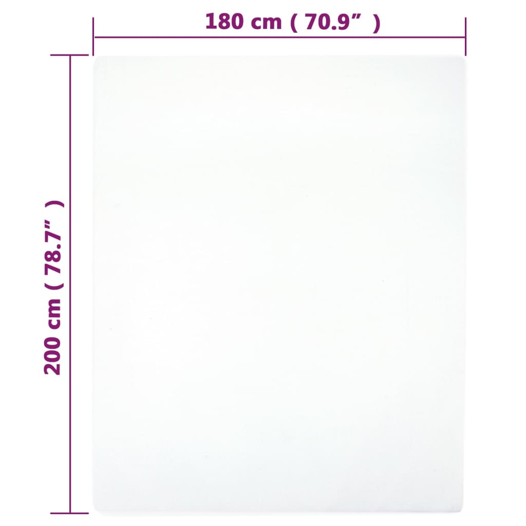Lenzuolo con Angoli Jersey Bianco 180x200 cm Cotone