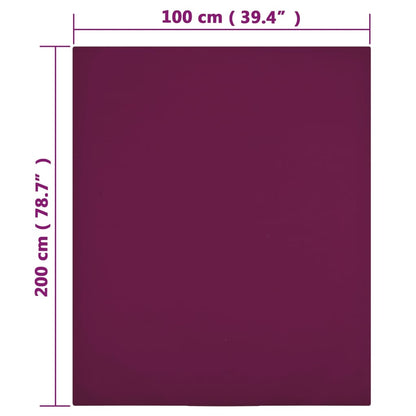 Lenzuola con Angoli Jersey 2pz Bordò 100x200 cm Cotone