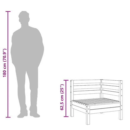 Divano Angolare da Giardino Grigio in Legno Massello di Pino - homemem39