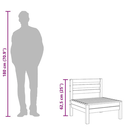 Divano Centrale da Giardino Grigio in Legno Massello di Pino - homemem39