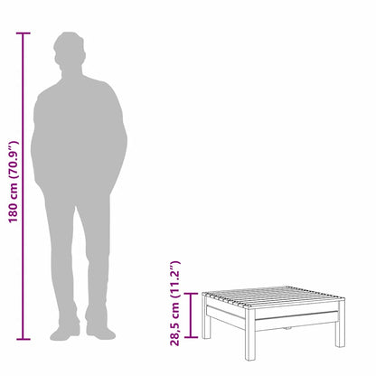 Poggiapiedi da Giardino Nero in Legno Massello di Pino - homemem39