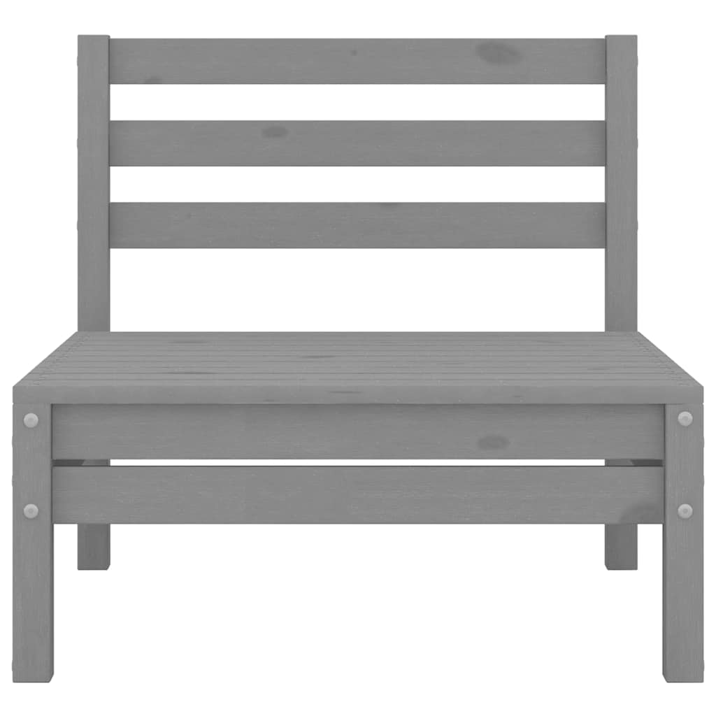 Set Divani da Giardino 3 pz in Legno Massello di Pino Grigio