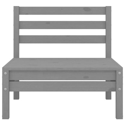Set Divani da Giardino 3 pz in Legno Massello di Pino Grigio