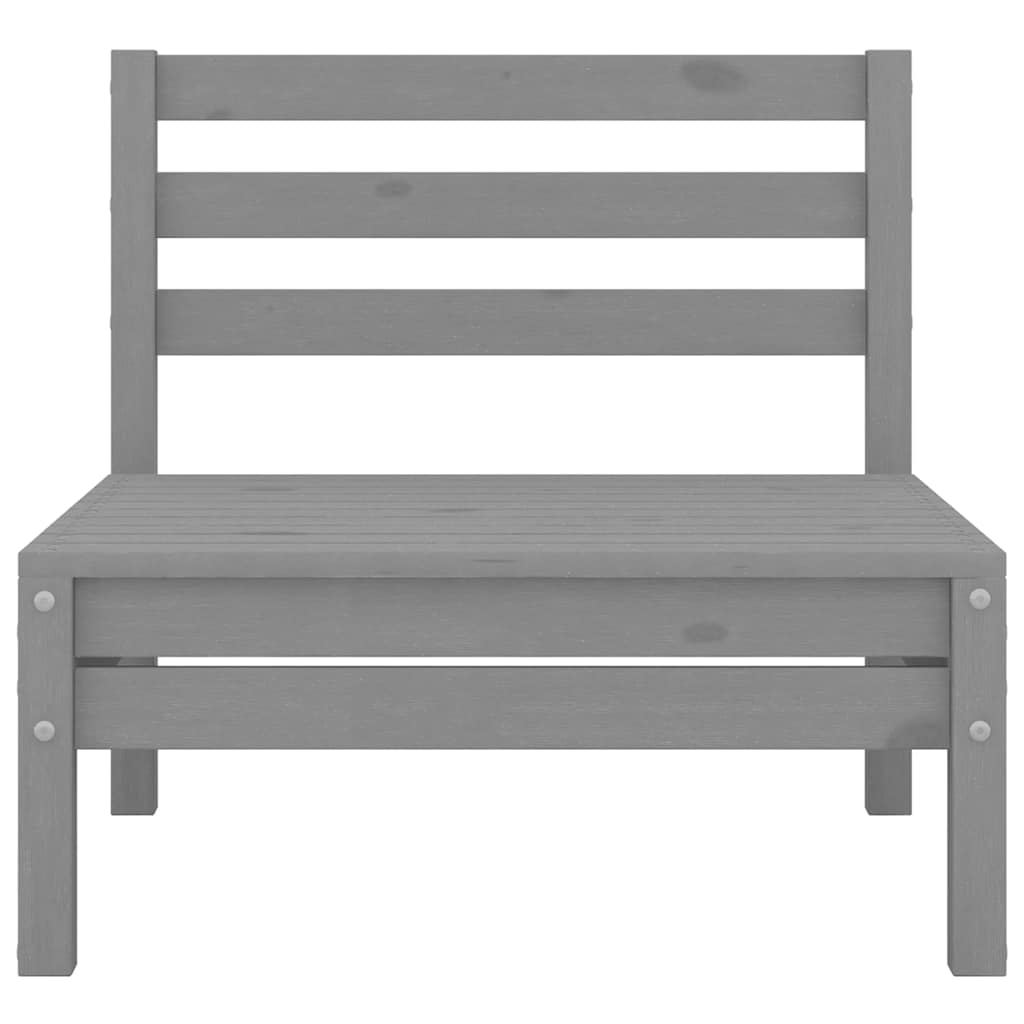 Set Divani da Giardino 4 pz Grigio in Legno Massello di Pino - homemem39