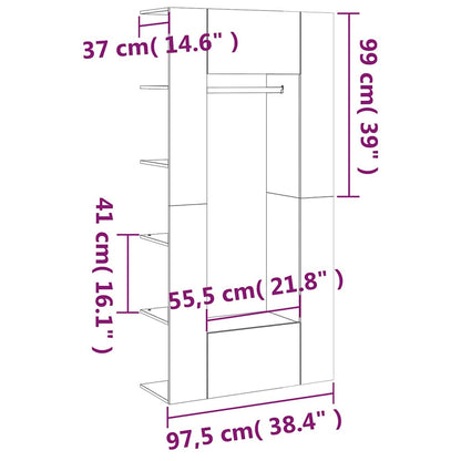 Mobili da Corridoio 2 pz Grigio Cemento in Legno Multistrato