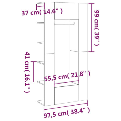 Mobili da Corridoio 2 pz Grigio Cemento in Legno Multistrato