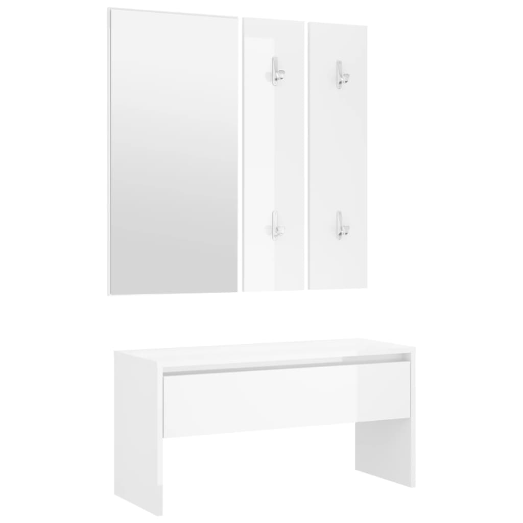 White Plywood Hallway Furniture Set