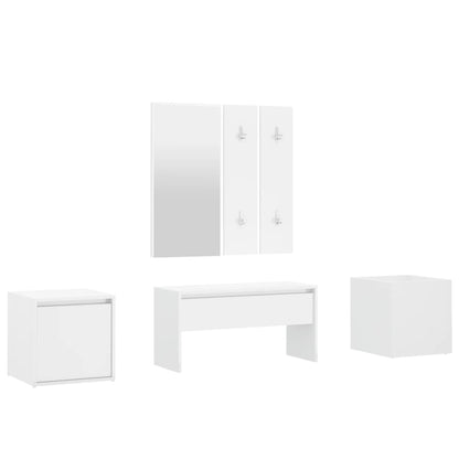 Gloss White Hallway Furniture Set in Plywood