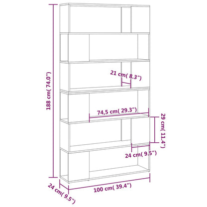 Libreria/Divisorio Stanza Bianco 100x24x188 cm