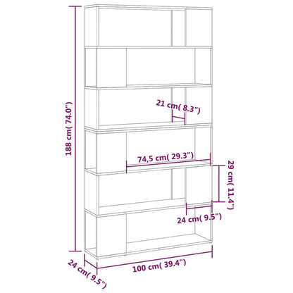 Libreria/Divisorio Stanza Rovere Sonoma 100x24x188 cm