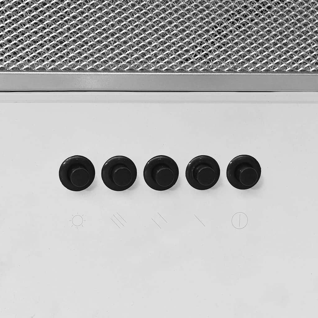 Cappa a Parete 60 cm in Acciaio Inox e Vetro Temperato Bianco - homemem39