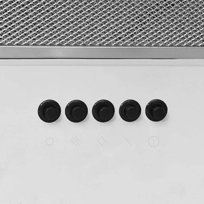 Cappa a Parete 60 cm in Acciaio Inox e Vetro Temperato Bianco - homemem39