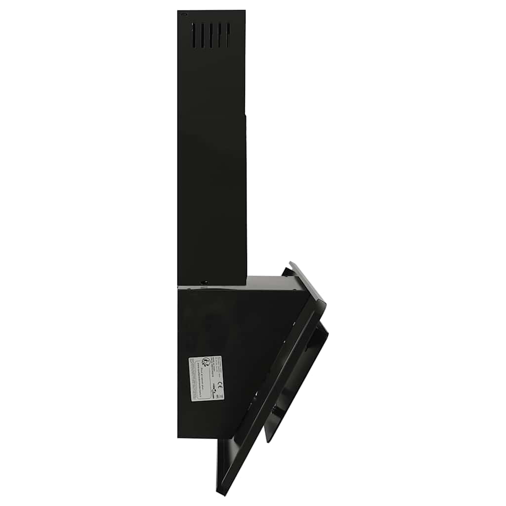 Cappa a Parete 90 cm in Acciaio Inox e Vetro Temperato Nero - homemem39