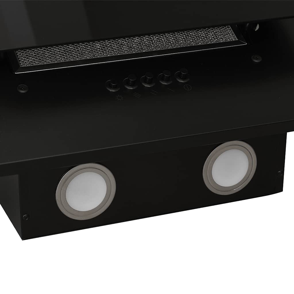 Cappa a Parete 90 cm in Acciaio Inox e Vetro Temperato Nero - homemem39