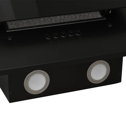 Cappa a Parete 90 cm in Acciaio Inox e Vetro Temperato Nero - homemem39