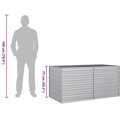 Letto Rialzato Giardino 160x80x77 cm in Acciaio Zincato Argento - homemem39