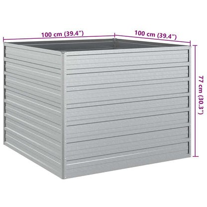 Letto Rialzato Giardino 100x100x77cm in Acciaio Zincato Argento - homemem39