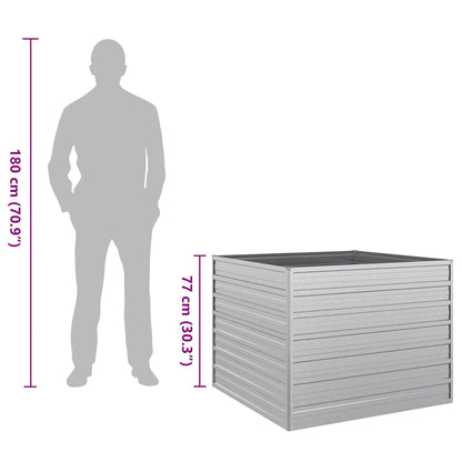 Letto Rialzato Giardino 100x100x77cm in Acciaio Zincato Argento - homemem39