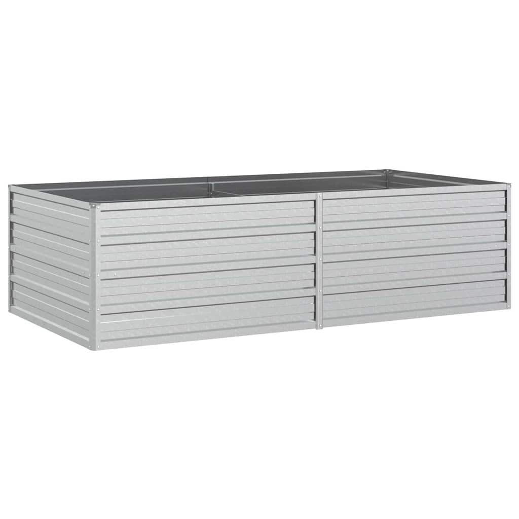 Letto Rialzato Giardino 160x80x45 cm in Acciaio Zincato Argento