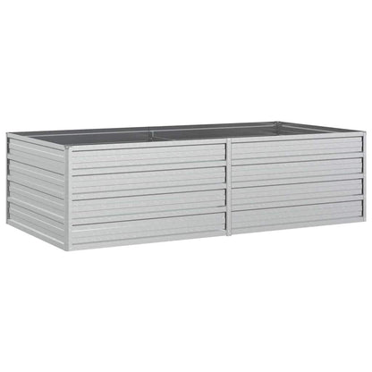Letto Rialzato Giardino 160x80x45 cm in Acciaio Zincato Argento