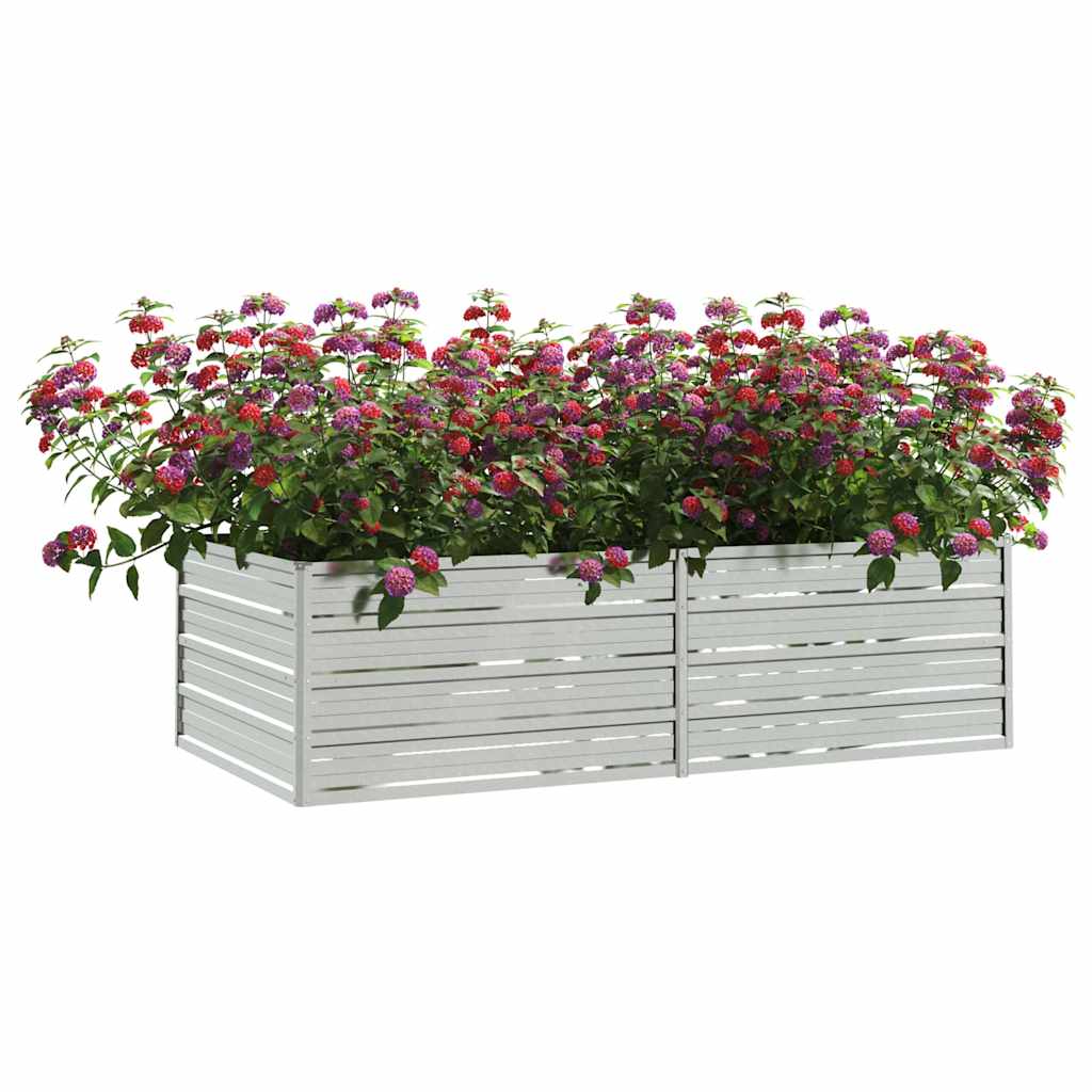 Letto Rialzato Giardino 160x80x45 cm in Acciaio Zincato Argento