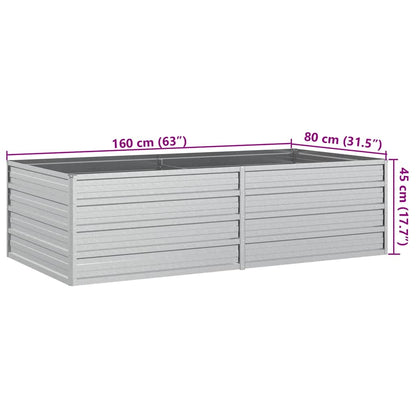 Letto Rialzato Giardino 160x80x45 cm in Acciaio Zincato Argento - homemem39