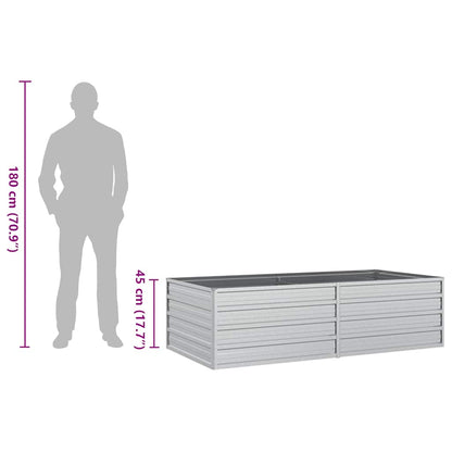 Letto Rialzato Giardino 160x80x45 cm in Acciaio Zincato Argento - homemem39