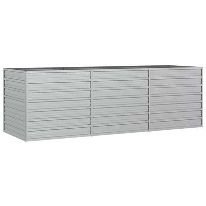 Letto Rialzato Giardino 240x80x77 cm in Acciaio Zincato Argento