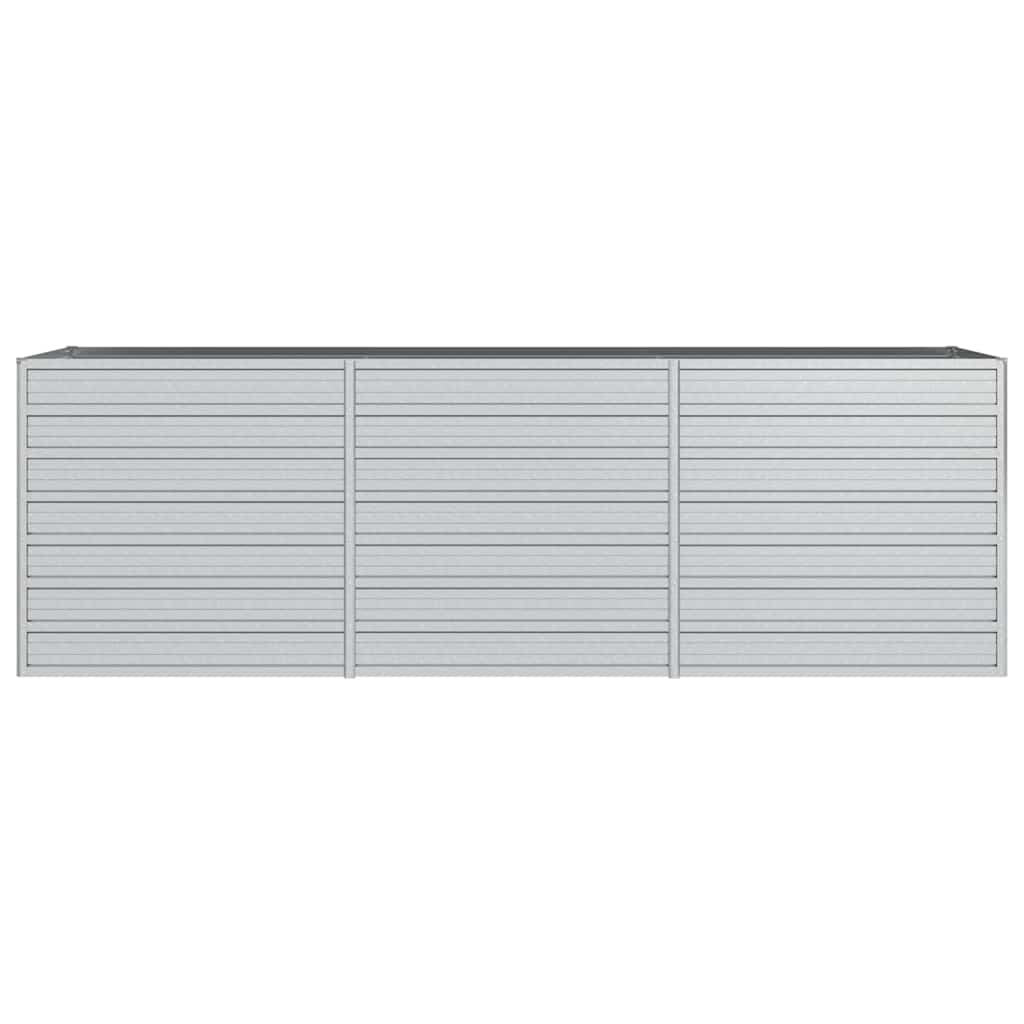 Letto Rialzato Giardino 240x80x77 cm in Acciaio Zincato Argento